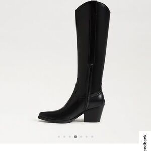 Sam Edelman Black Knee-High Western Block Heel Boot size 10 m